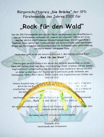 Verleihung des Sozialpreises "Die Brücke" 2002